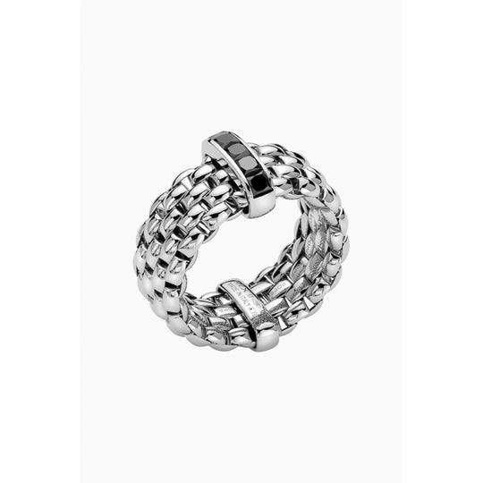 Panorama Flex'it Black Diamond Ring, Large - 18ct White Gold - AN525BBRNL