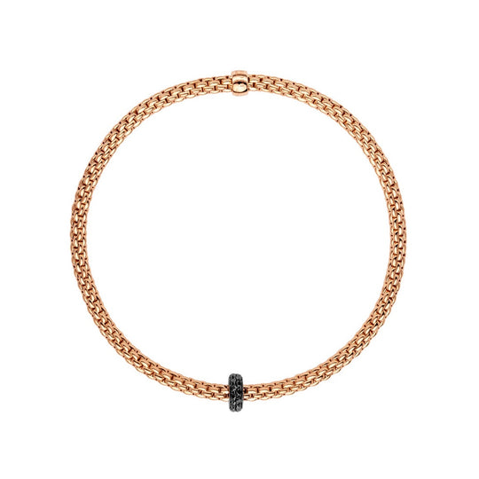 Prima Black Diamond Bracelet, Large - Rose Gold - 745BBBRNL