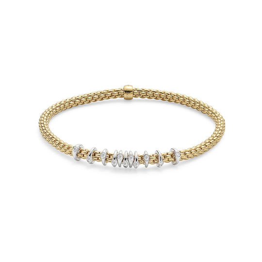 Prima Flex'it Bracelet - Yellow Gold - Diamonds - 747B-BBR