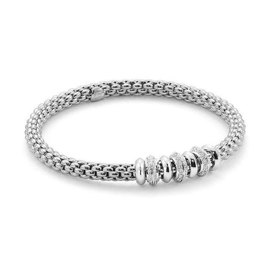 FOPE Solo Bracelet - White Gold/Diamond ~ 657BBBRM-B