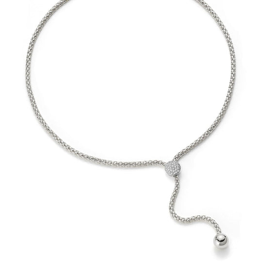 Fope Solo Necklace - White Gold/Diamond - 42cm ~ 650PAVE-B