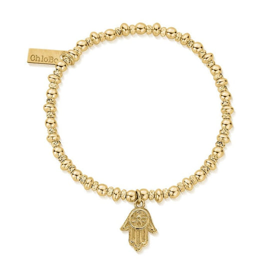 Didi Sparkle Hamsa Hand Bracelet - Gold - GBDS2070
