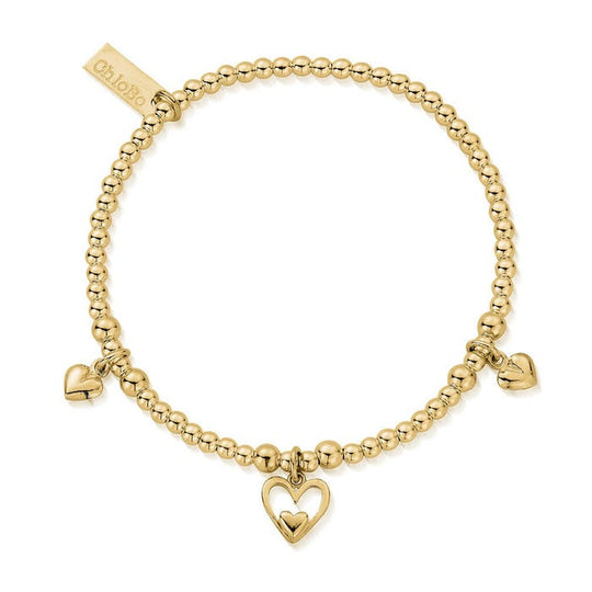 Triple Heart Bracelet - Gold - GBSB10921099