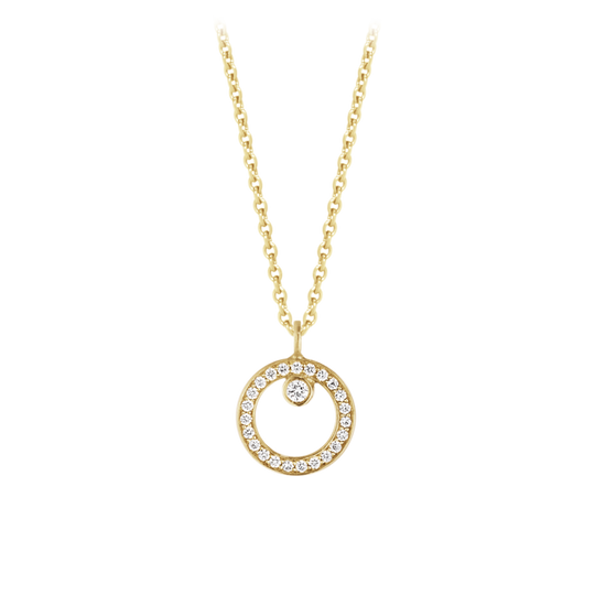 HALO Pendant - 18ct Yellow Gold & Diamonds - 10014138