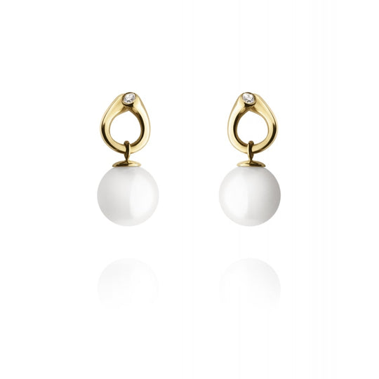Magic Pearl & Diamond Earrings - Gold - 3519643