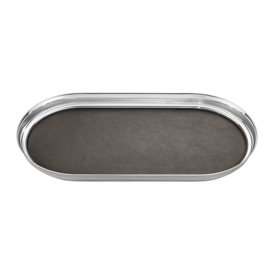 Manhattan Tray - Stainless Steel & Leather - 3586081