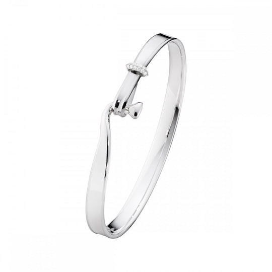 Georg Jensen Torun Bangle - Silver/Diamond - Large ~ 3531283-L
