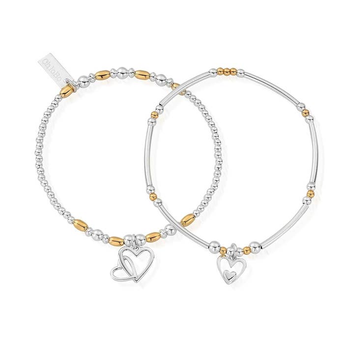 Double Devotion Set of 2 Bracelets - Gold/Silver - GMBSET572732