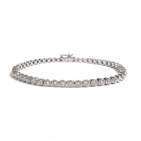 18ct White Gold & Diamond Tennis Bracelet - 3.00ct