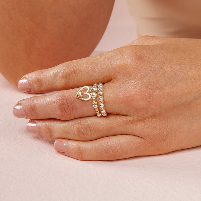 Inner Love Set of 2 Rings - Gold/Silver - GMR21092