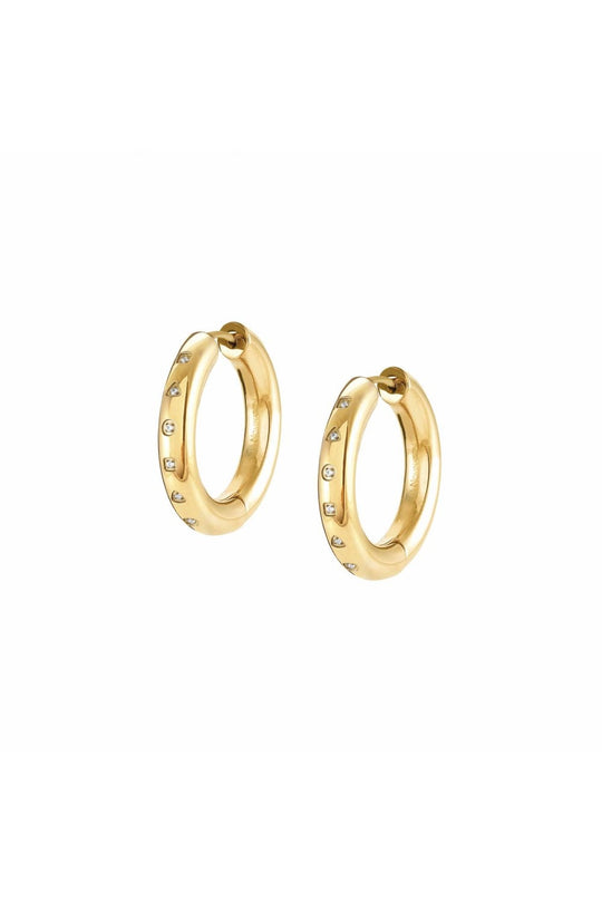 Infinito CZ Hoop Earrings - Gold - 028204/012