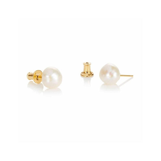 Baroque Pearl Stud Earrings - Gold - 1906561