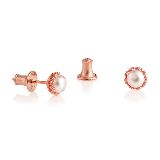 Emma-Kate Pearl Stud Earrings - Rose Gold - 1691238