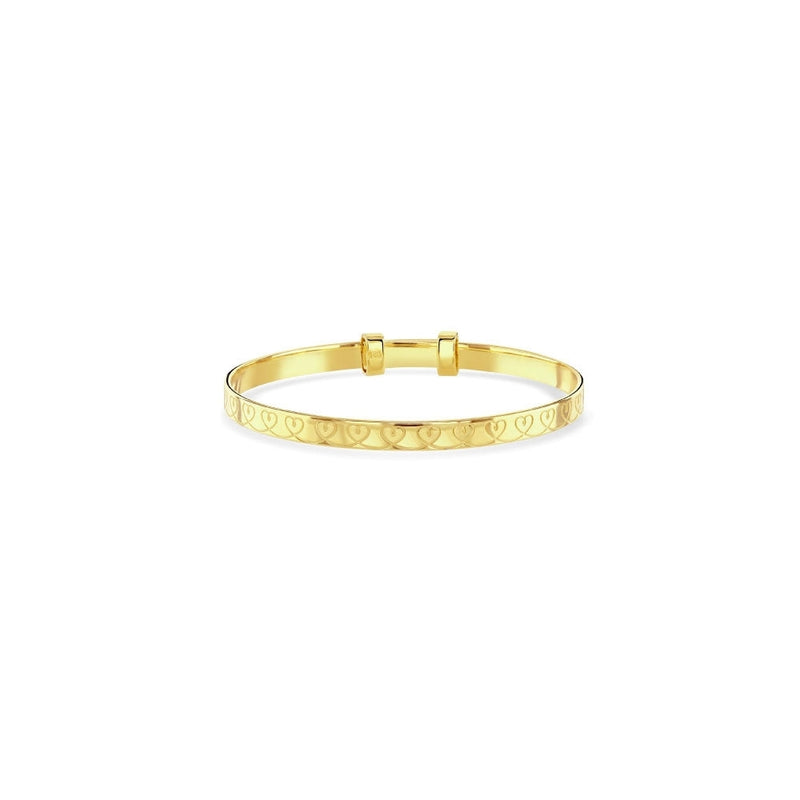little-star-amari-heart-pattern-childrens-bangle-gold-lsb0401