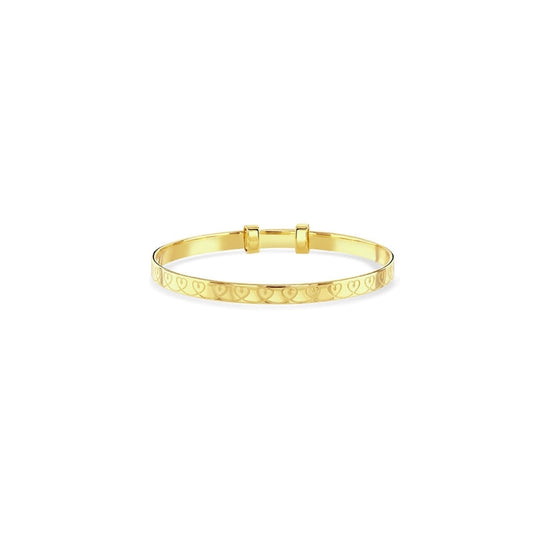 Amari Heart Pattern Children's Bangle - Gold - LSB0401