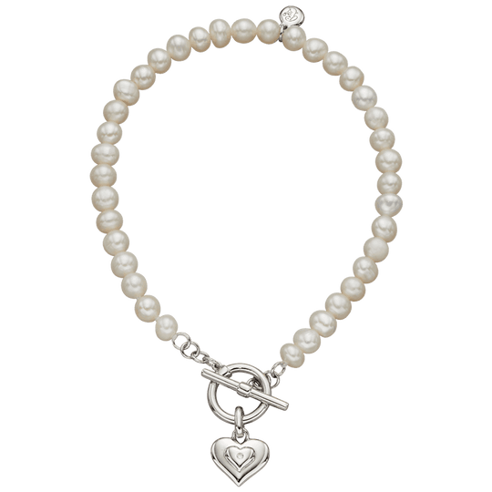 Carina Children's Pearl T Bar Bracelet - Silver - LSB0317