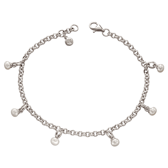 Children's Remi Pearl Charm Bracelet - Silver - LSB0315