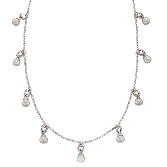 Eleanor Pearl Charm Children's Necklace - Silver - LSN0314