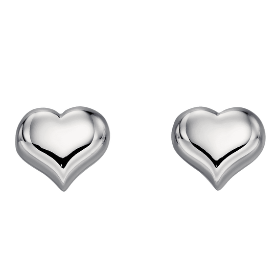 Freya - Silver Medium Heart Stud Earrings - LSE0183