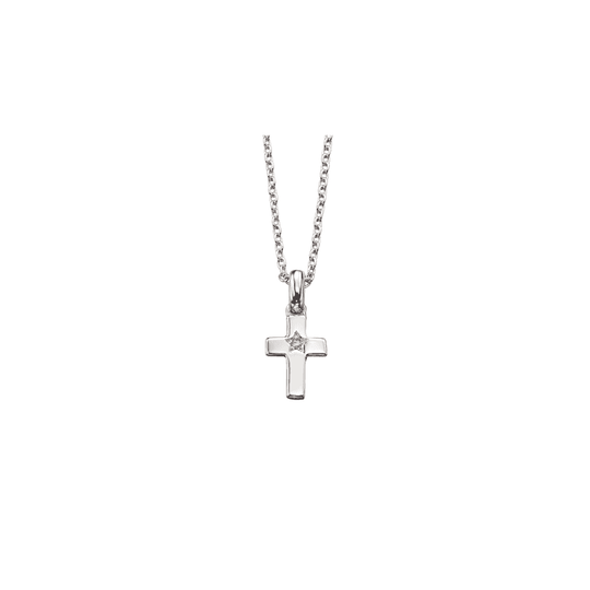 Grace Diamond Cross Necklace - Silver - LSN0011