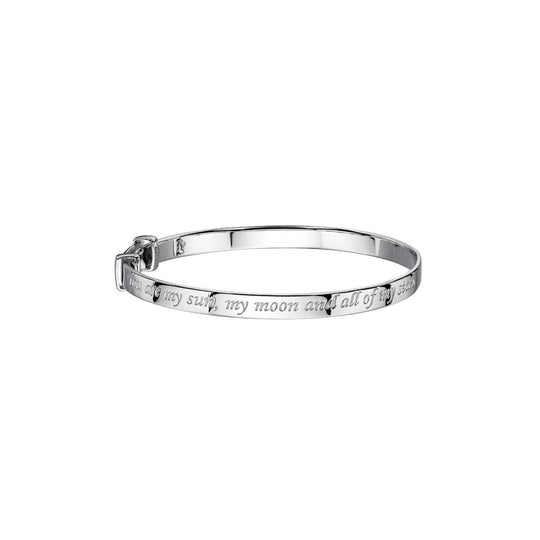 Luna Sun and Moon Children's Bangle - Silver - LSB0103