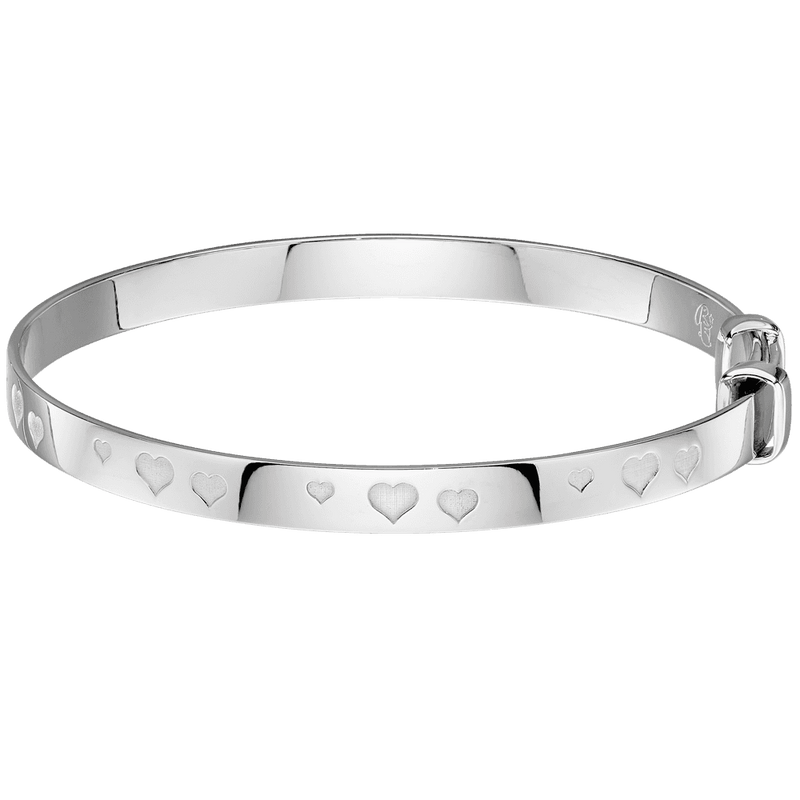 little-star-mirai-heart-pattern-bangle-silver-lsb0309