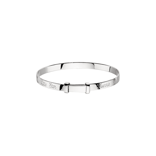 Twinkle Diamond Baby Bangle - Silver - LSB0024