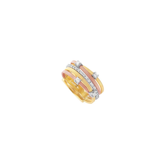 Goa Five Strand Diamond Ring, Size 55 – Mixed Gold - AG270-B2-3C