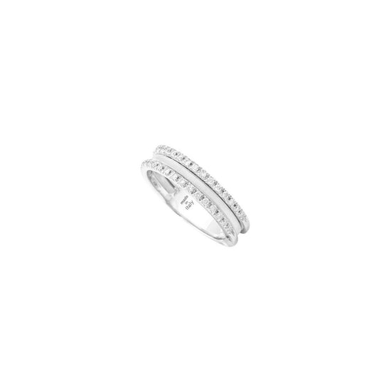 Goa Three Strand Ring – 18ct White Gold & Diamond - Size 55 - AG322-B2-W
