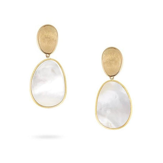 Lunaria Petite Earrings - Gold & Mother of Pearl - OB1403 MPW