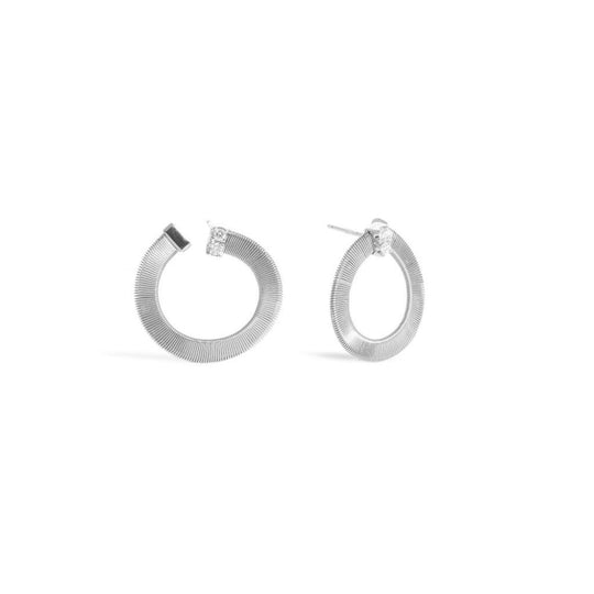 Masai Small Wrap Hoop Earrings- White Gold & Diamond - OG376-B-W