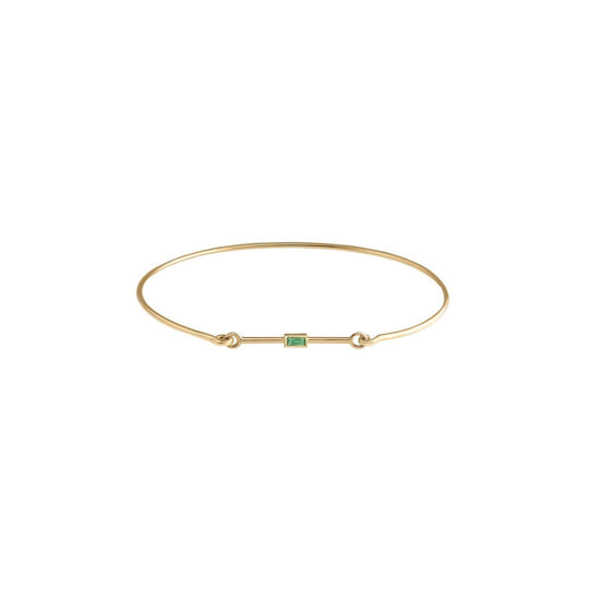 Baguette Cut Emerald Cuff - Gold - BR-C-BAG-EM