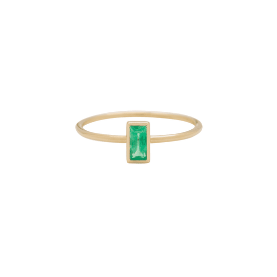 Baguette Cut Emerald Stacking Ring - Gold - RG-S-VB-EM