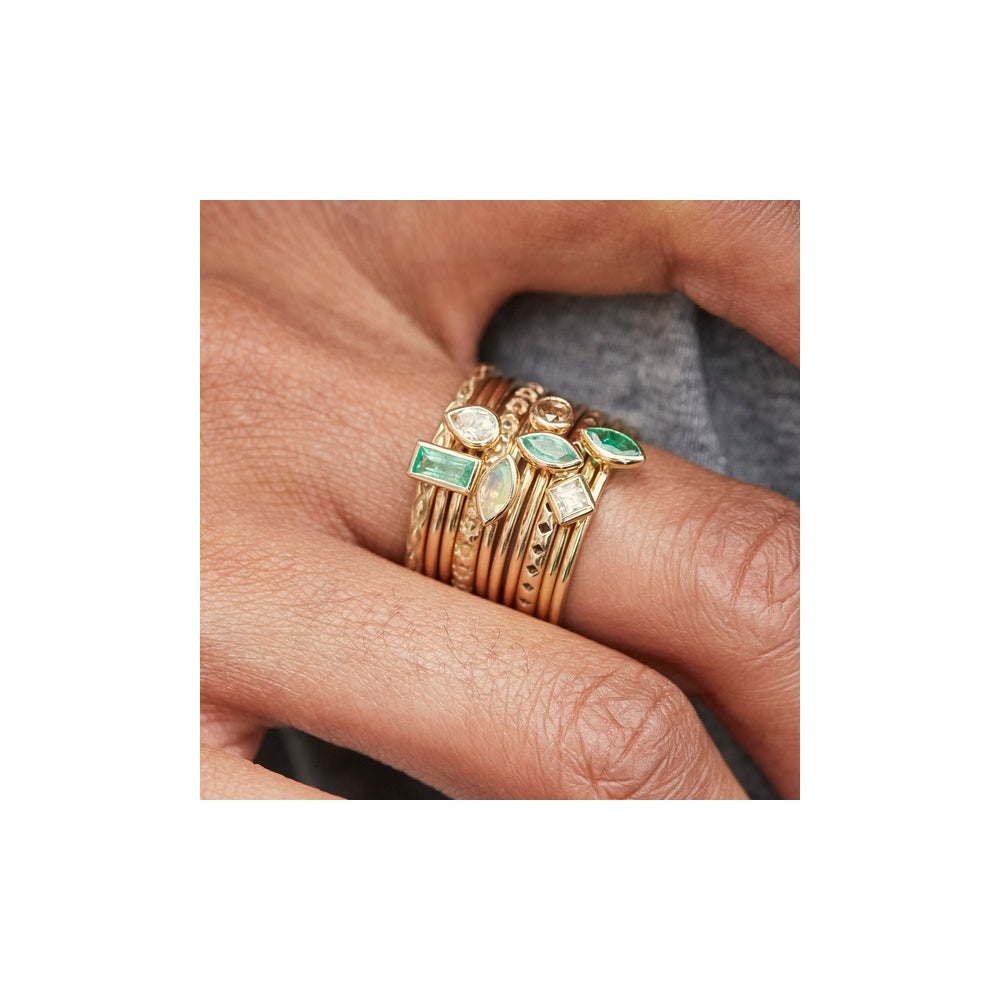 Emerald deals ring stackable