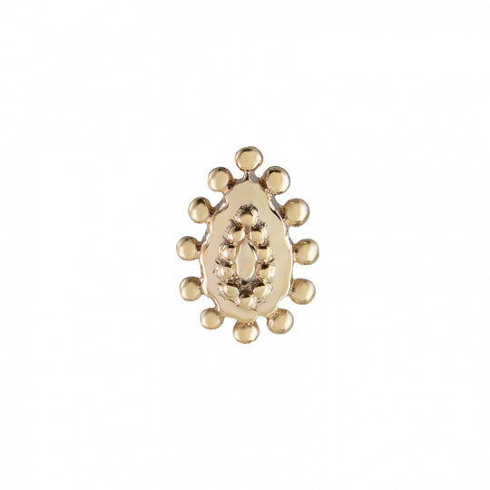 Dala Bold Tear Stud Earring, 6.5mm Screw Back - 9 ct Yellow Gold - ST-DD-B-TE-SC6.5