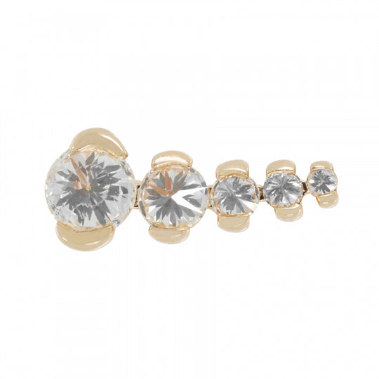 Graduating Diamond Stud Earring, Left - Gold - ST-REV-GRAD-WD-L