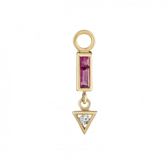 Mini AZ Pink Tourmaline/Diamond Plaque - Gold - AZ-MI-RUB-PTOUR-WD