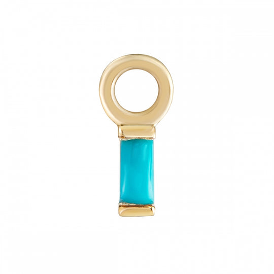Mini Baguette Claw Set Turquoise Plaque - Gold - BAG-C-TURQ