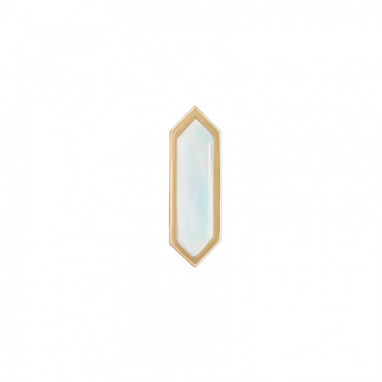Mini Hexa Moonstone Stud Earring - Gold - ST-HEX-MS