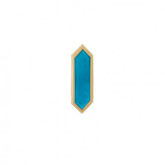 Mini Hexa Turquoise Stud Earring - Gold - ST-HEX-TUR
