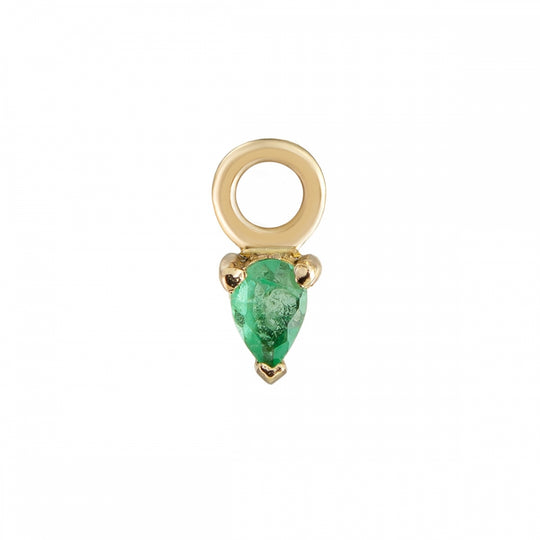 Mini Pear Claw Set Emerald Plaque - Gold - PE-C-EM