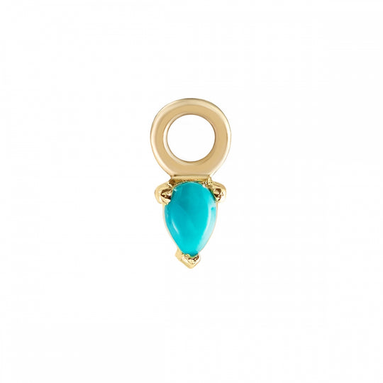 Mini Pear Claw Set Turquoise Plaque - Gold - PE-C-TURQ