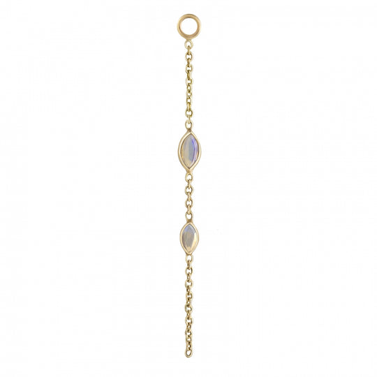 Opal Double Marquise Chain Plaque - 9ct Yellow Gold - CH-DBL-MQ-OP