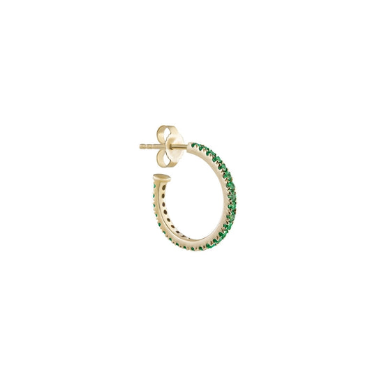 Original Emerald Pave Hoop Earring - Gold - HPLO-EM