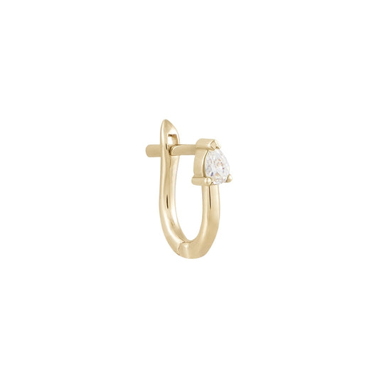 Pear Cut Diamond Huggie Hoop Earring - Gold - HG-C-PEDIA