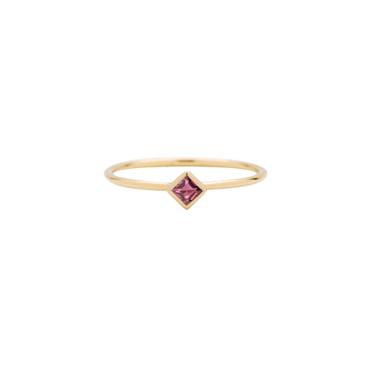 Princess Cut Ruby Stacking Ring - Gold - RG-S-PR-RUB