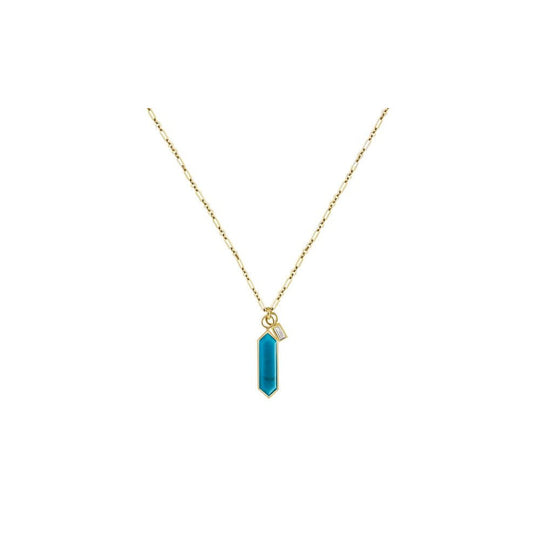 Roma Choker Turquoise/Diamond - Gold - NK-ROM-HEX-TURQ-BAGDIA