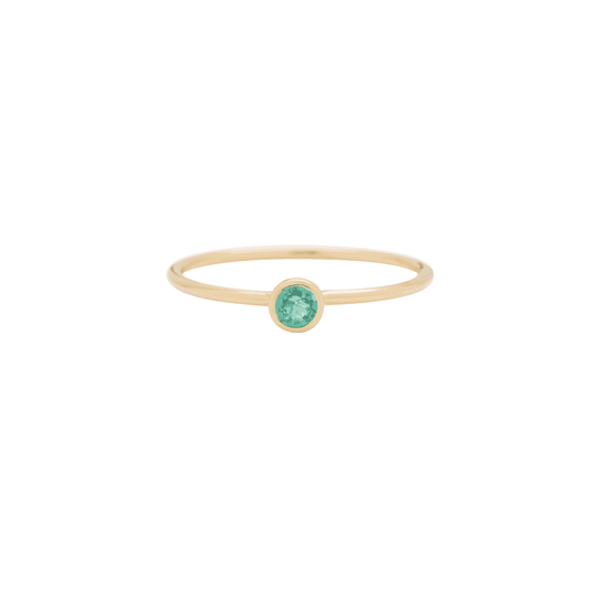 Round Emerald Stacking Ring - Gold - RG-S-RD-EM