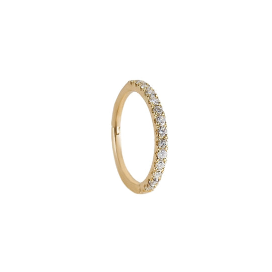 Seamless Large Diamond Pave Clicker Hoop - Gold - HPLO-SC-WD