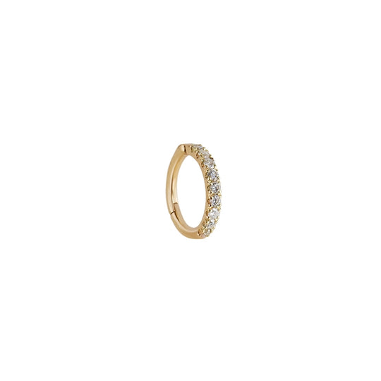 Seamless Original Diamond Pave Clicker Hoop - Gold - HPO-SC-WD